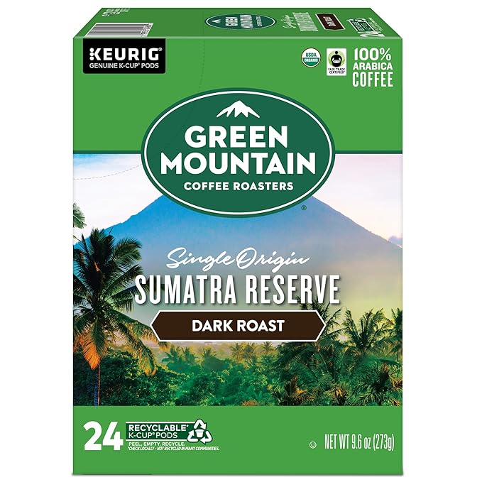 Green Mountain Coffee Roasters Sumatra Reserve, Single-Serve Keurig K-Cup Pods, Dark Roast Coffee Pods, 96 Count