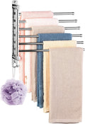 Swivel Towel Rack, 12.6 Inch Towel Bar with Wall Mounted 180° Rotation, 6 Arms Towel Hanger SUS 304 Stainless Steel, Space Saving for Kitchen, Bathroom, Outdoor, Mirror Polish
