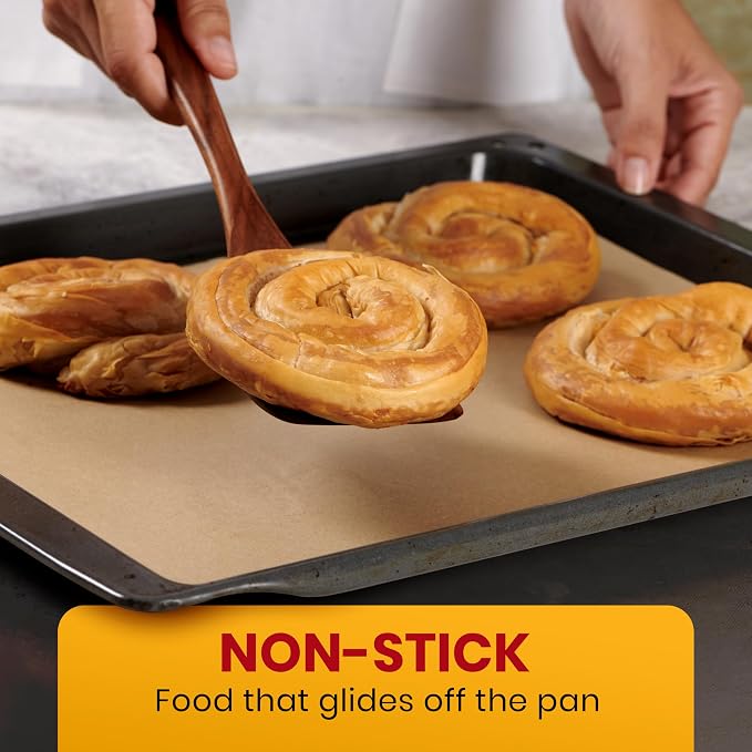 [220 Sheets] Full Sheet Pan 16 x 24 Inch Parchment Paper Baking Sheets by Baker’s Signature | Precut Silicone Coated & Unbleached – Will Not Curl or Burn – Non-Toxic & Comes in Convenient Packaging
