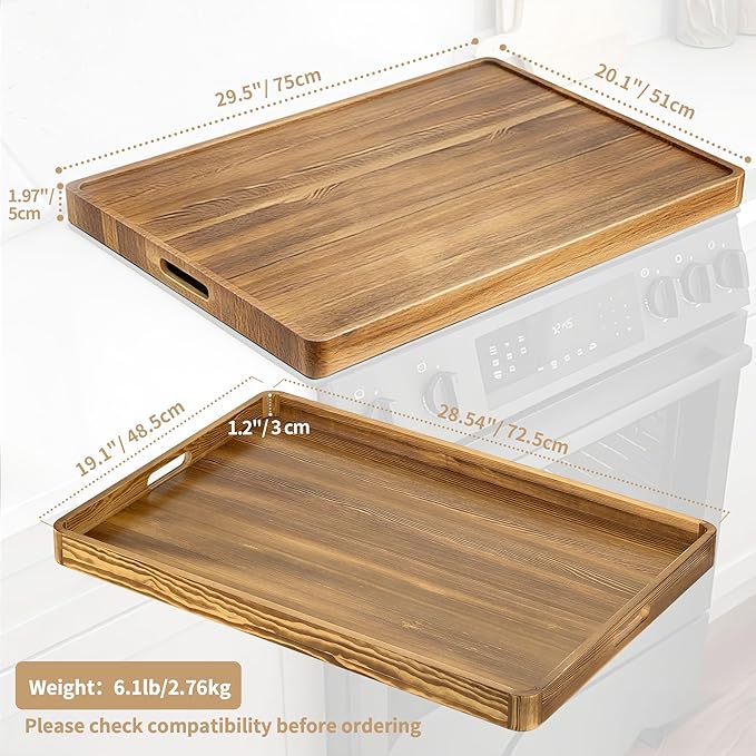 Hanobe Noodle Board Stove Cover: Wood Stove Top Boards with Handles for Electric Gas