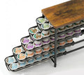 HFHOME Coffee Pod Holder with Wooden Top, Compatible with K-Cups, 5-Tier Coffee Capsule Storage Drawer, 70 Capacity Pods Organizer with 3 Mug Holders, for Home, Office, Kitchen Counter, Black