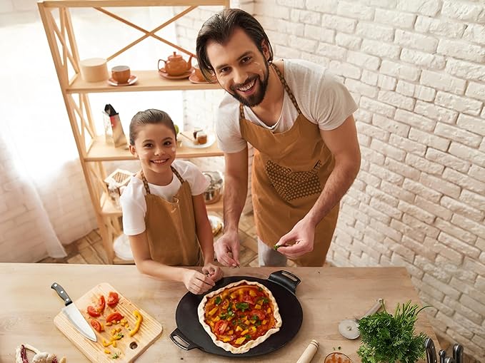 OLEEK steel pizza pan 16x16-carbon steel pizza pan for oven - round pizza steel - pizzas steel for oven - pizza steel pan - pizza pans - baking steel for ovens - pizza baking pan