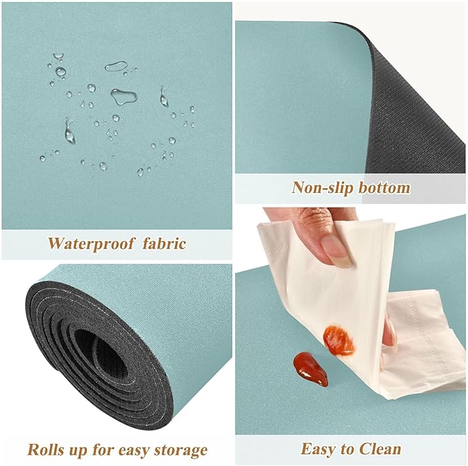 Teal Trivet Table Runner for Hot Dishes Plates Heat Resistance Pot Holders Anti-Slip Hot Pad Mats 11.8 * 39.4 Inches