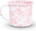 Crow Canyon Home Enamelware Mug, 12 ounce, Pink/White Splatter (Set of 4)