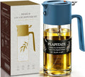 PLAPITATE 17oz/500ml Premium Olive Oil Sprayer for Cooking, 2 in 1 Glass Olive Oil Dispenser Bottle for Kitchen Gadgets, Spray Bottle with Portion Control for Salad, Frying, BBQ (Blue)