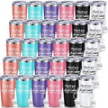 Sieral 60 Pieces Thank You for Being Awesome Tumbler, Thank You Supplies for Women Men 20oz Insulated Stainless Steel Travel Tumbler with Lid and Straw Appreciation Gift with Keychain (Fresh Color)