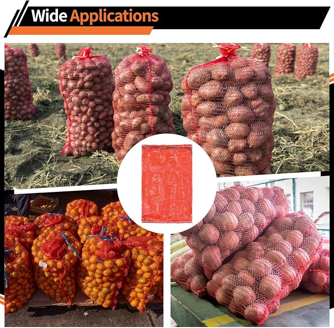 Produce Vegetable Storage Bags, Reusable Extra Large Sacks for Potato Onion Citrus Fruit, 40 Pcs Mesh, Garden Produce 35.3 X 23.5 Inches