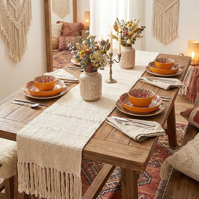 YA JU Mandala Dinnerware Sets (12 Pcs) Serves 4, Buffet Dinnerware, Boho Plates and Bowls Dish Set with 8" salad Plate 8" Dessert Plate 4.8" bowl, apply Casual dining Indoor Outdoor Dining Party