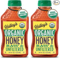 Kelley's 100% Organic Raw & Unfiltered Honey, USDA Certified, 24 Oz – All Natural, Flavor-Rich Honey for Fruits, Yogurt, Smoothies, Acai Bowls, Tea – Natural Sugar Substitute (Pack of 2)