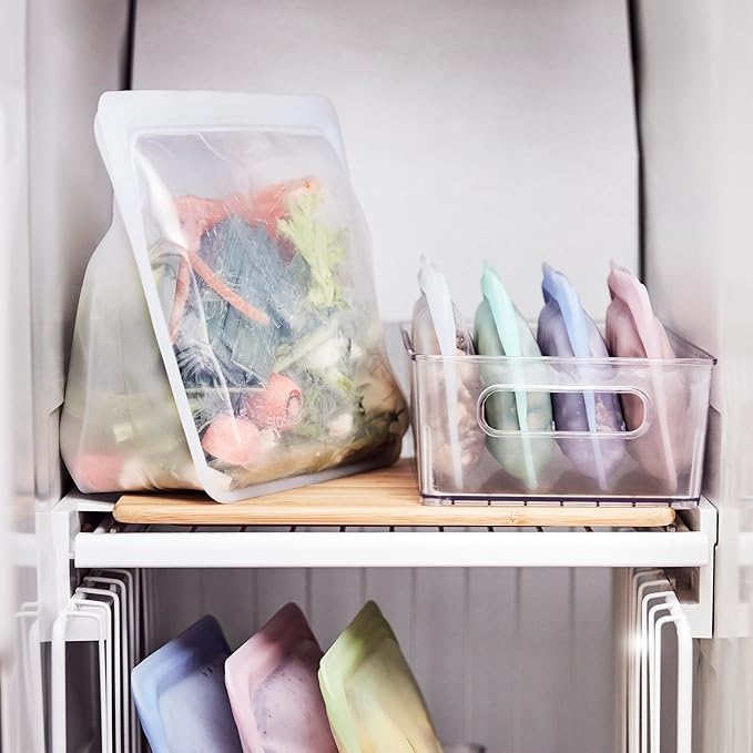Stasher Silicone Reusable Storage Bag, Stand-Up Mega Bag, Reusable Freezer Bag, Microwave, Dishwasher, Oven Safe, Sous Vide, Premium Lunch Container, Eco Friendly, Food Storage Bag, 104 oz, Sea Urchin | Reusable Food Bag