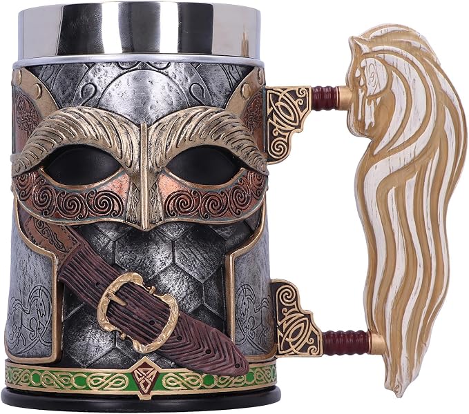 Nemesis Now Lord of the Rings Tankard, Hand-Painted Resin Mug, Officially Licensed Collectible, 15.5cm - Rohan