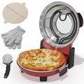 Pizza Oven Indoor Outdoor: Heats up to 770℉, Up to 12" Electric Countertop Pizza Maker with Viewing Window, Dual Temp Control Knob, Portable Pizza Cooker Warmer, Pizza Stone, Pizza Peel