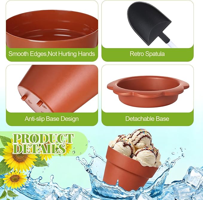 Patelai 24 Pack Flower Pot Dessert Cups with Shovel Spoons Plastic Cake Desserts Cups for Farmers Market Construction Birthday Party Baking Supplies, Ice Cream, Cupcakes, Yogurt, Pudding