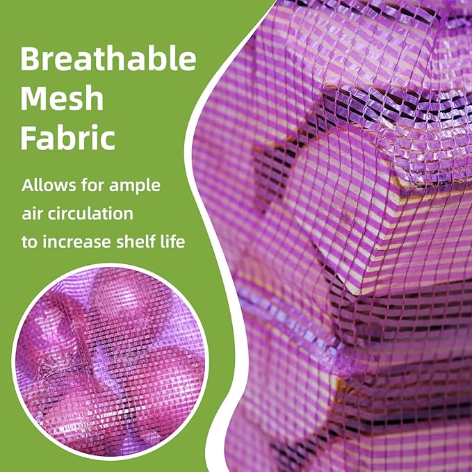 Mesh Firewood Bags 22"×24" Crawfish Sacks, Firewood Bags for Selling, Onion Bag Storage Potato Sacks Mesh Wood Bag Bulk (Pack of 10)