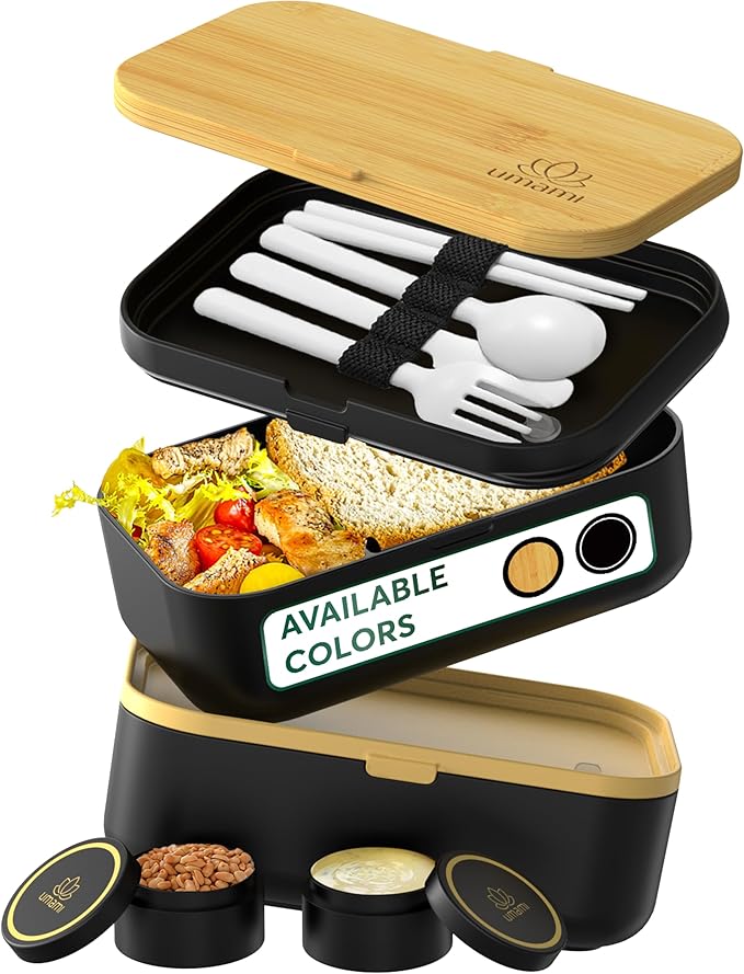 Umami Bento Box Bundle for Kids & Adults Leakproof All-In-1 Lunch Boxes with Utensils, Dividers, Microwave & Dishwasher Safe