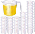 Kanayu 36 Pcs Plastic Measuring Cup Clear Measuring Mug with Spout and Handle Grip Capacity Clear Graduated Pitcher for Kitchen Flour Water Liquids (Red,32 oz, 4 Cups)