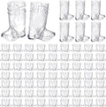 Aodaer 144 Pieces 1 OZ Clear Cowboy Boot Shot Glass Mini Plastic Boot Shot Cups Western Cowboy Glasses Reusable Beer Mugs for Cowgirl Party Decorations Birthday Bachelorette Party Favors