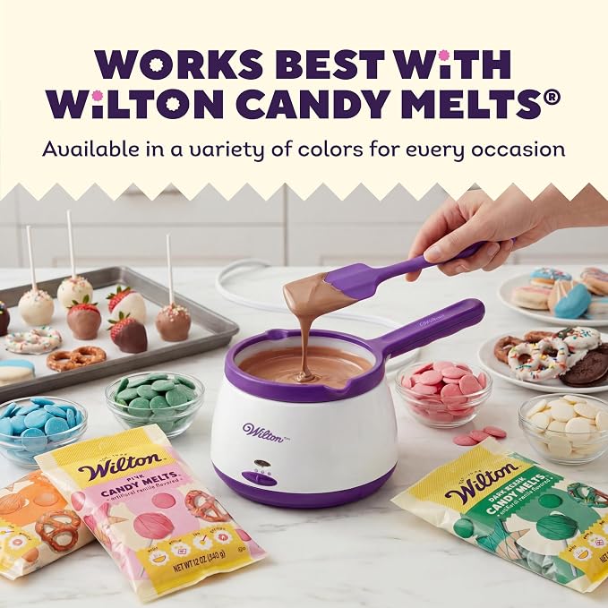 Wilton Candy Melts Candy Melting Pot - Melt Station for Chocolate & Fondue - Features Dishwasher-Safe Insert & Easy-Pour Spout - Fits on a Tabletop - 2.5-Cup Capacity