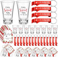50 Sets Baby Shower Favor for Guests Acrylic Shot Glasses with Bottle Opener Keychains Thank You Tags and Bags Gender Reveal Party Favors for Guest Baby Shower Return Gift(Strawberry)