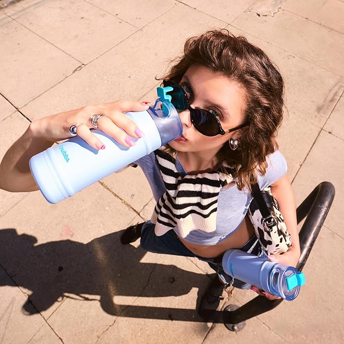 bubba 24 oz Dualsip Insulated Stainless Steel Water Bottle with Straw - Reusable, Leakproof, Lightweight, Dishwasher Safe, Lead-Free and BPA-Free, Field Trip