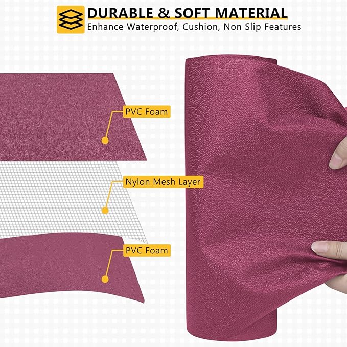 WochiTV Shelf Liner for Cabinets, Drawer Non Adhesive Non Slip Foam Mat for Kitchen, Pantry, Bathroom, Cupboard, Garage, Closet, Shelves, Drawer, Tool Box, Fuchsia 23.6 x 236 inches