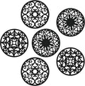 Smithcraft Silicone Trivets for Hot Dishes, Pots and Pans, Multi-use Carved Heat Resistant Mat, Hot Pads for Kitchen, Non Stick Trivet Mat, Silicone Pot Holders for Table & Counter Top Set of 6 Black