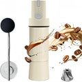Burr Coffee Grinder Electric and Manual 2 in 1, Manual Burr Coffee Grinder with 40mm Burr, Compact Portable Coffee Grinder for Espresso Coffee, French Press, Home, Travel, Camping (Beige)