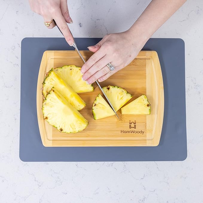 Premium Bamboo Cutting Board-(Set 3) Bamboo Serving Board/Charcuterie Boards-Wood Cutting Board Set/Wooden Chopping Board Set-Kitchen Gadgets
