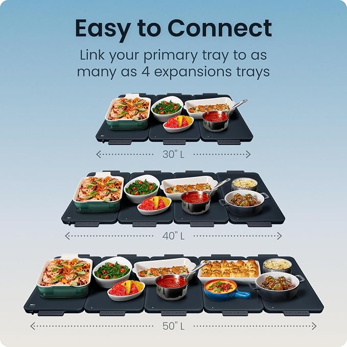 Chefman Everything Warmer Expansion Tray, 10” x 16” Electric Warming Tray, Requires Primary Panel for Use (Sold Separately), One Secondary Panel Included