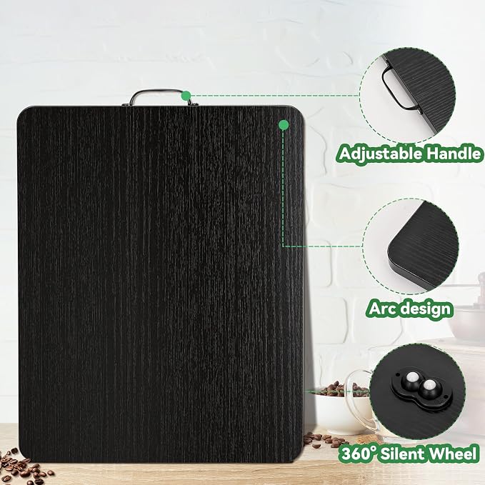 Appliance Slider, Sliding Tray for Coffee Maker, Coffee Pot Slider for Countertop, 360° Rolling Tray Appliance Slider for Kitchen Appliances- Black (10” X 12”)
