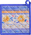 Maison d' Hermine Pot Holders 100% Cotton Heat Resistant Potholders 8" x 8" Hot Pads with Loop BBQ Cooking Baking Gifts for Mothers Day Handling Hot Pans Spring/Summer (Pack of 1, Girassol)