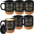 Didaey 6 Pcs Man of God Gifts for Men Christian Mugs Bulk with Cork Bottom 15 oz Bible Verses Cup Ceramic Religious Coffee Mug Thank You Gift for Father Dad Grandpa Church Christmas (Black)