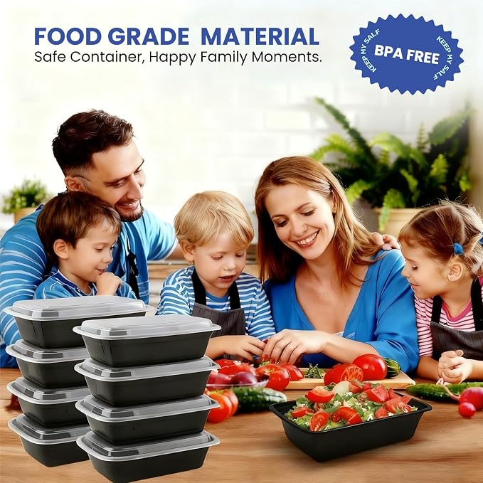 38oz 10 Pack Disposable Food Leftover Containers with Lids, Meal Prep Containers Reusable, To Go Containers Leakproof, Microwave Freezer Dishwasher Safe for Festival