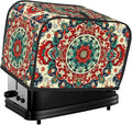 Traditional Retro Pattern Toaster Cover 2 Slice, Cute Rural Bread Machine Cover, Washable Dust-Proof Cover for Kitchen Small Appliance Cover,with Top Handle