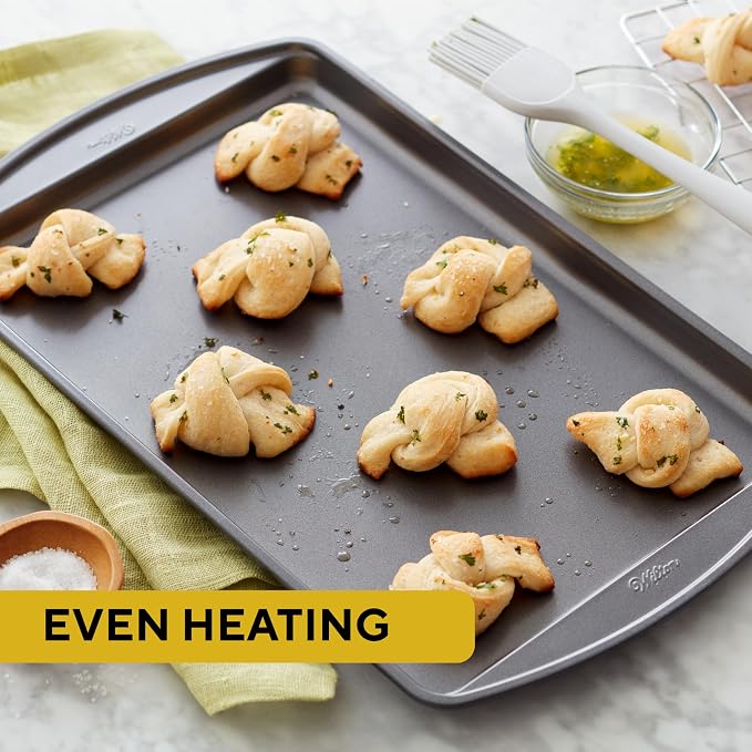 Wilton Perfect Results Nonstick Cookie Baking Sheets Set - Steel Bakeware that's Scratch-Resistant & Dishwasher Safe - Medium - 15 x 10 Inches (2-Piece Set)