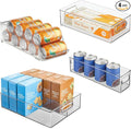 iDesign Fridge Storage Bin Set with a Soda Can Dispenser- Set of 4 - Clear - Made in USA