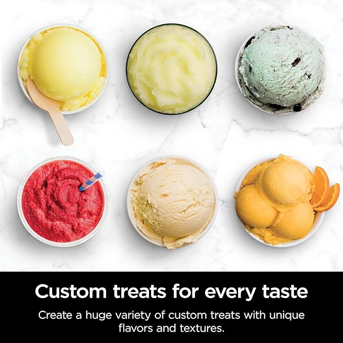 Ninja NC501 CREAMi Deluxe 11-in-1 Ice Cream & Frozen Treat Maker with 2 XL Family Size Pint Containers, Silver (Renewed)