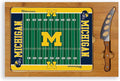 PICNIC TIME NCAA Icon Glass Top Cutting Board & Knife Set, Cheese Boards Charcuterie Boards, Serving Platter, (Parawood & Bamboo)