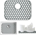 SAMSIER Silicone Sink Protectors Mats (13x11 & 14x12 & 16x12 & 18x16 & 19x14 & 21x16 & 22x13 & 25x16 & 26x14 & 28x14 & 30x16) for Bottom of Kitchen Sink (19”x14”, Rear Drain)