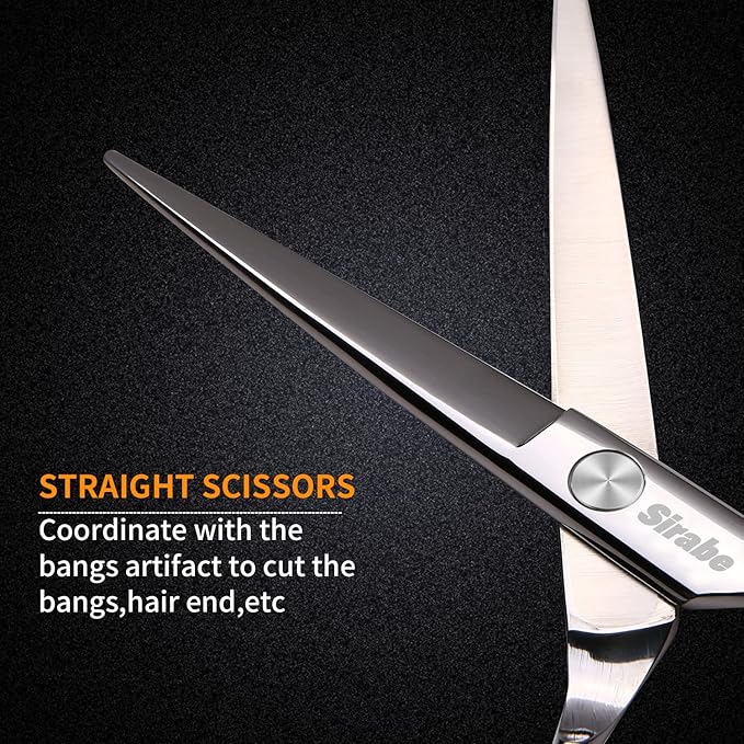 Hair Cutting Scissors Thinning Shears Kit, 6.5 inch Professional Haircut Scissors for Beard Trimming Shaping with Comb Case, Hairdressing Shears Set