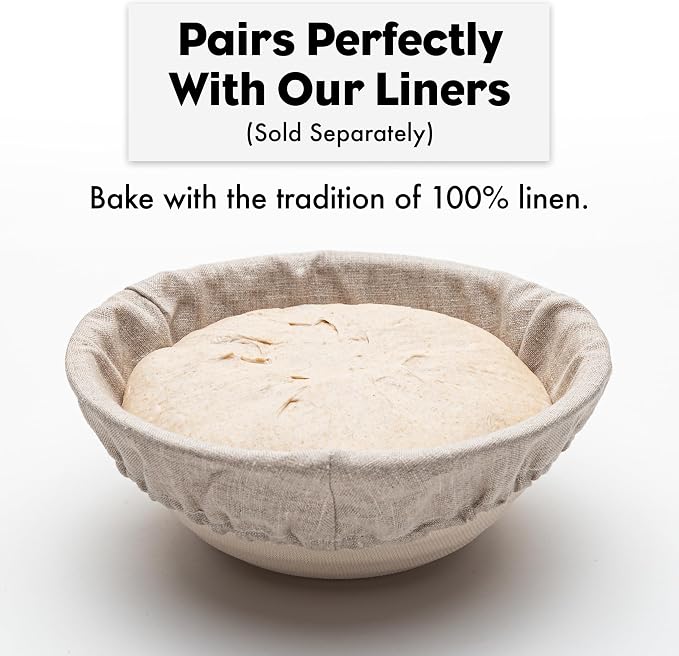 Brod & Taylor Banneton Boule 8.5” Proofing Basket for Sourdough & Artisan Bread Baking – Stackable, Made From Bamboo & Sugarcane Pulp (1-Pack)