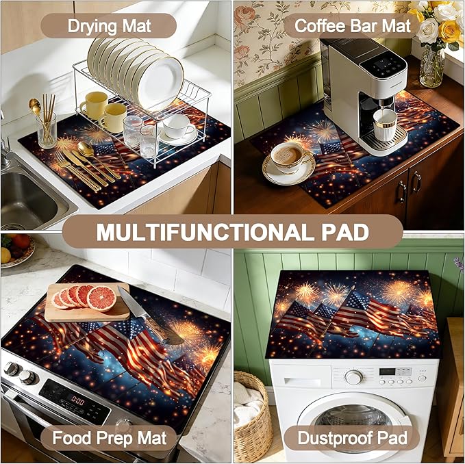 Stove Top Covers for Electric Stove: Independence Day Heat Resistant Protector Glass Stove Top Expands Counter Space, Stylish Kitchen Decor 28.5'' × 20.5''