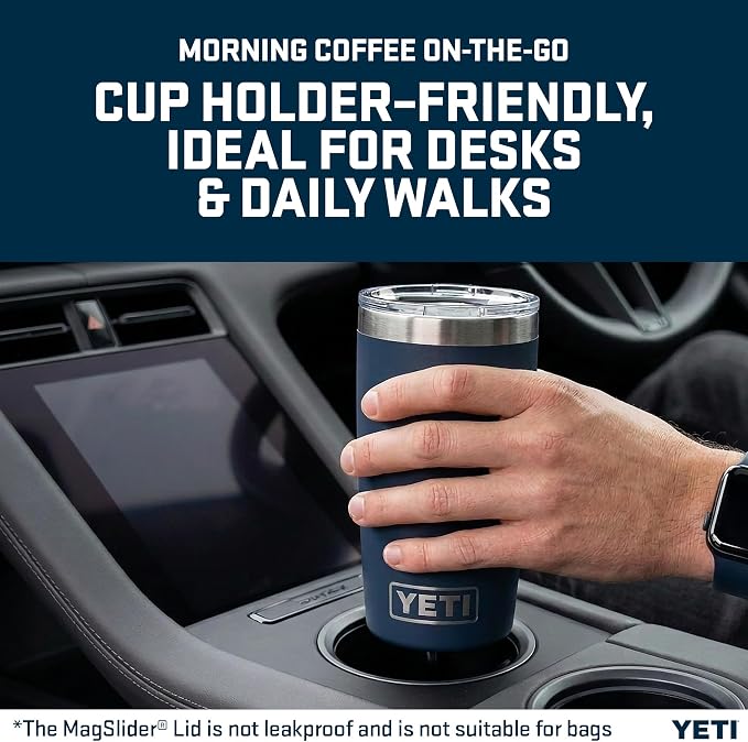 YETI Rambler 10 oz (295 ml) Tumbler with Removable Magslider Lid, Stainless Steel Vacuum Insulated Coffee Cup, Ridgeline