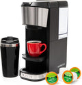Mixpresso Coffee Maker Single Serve For Ground Coffee & Compatible With K Cup Pods, With 14oz Travel Mug & Reusable Filter For Home, Office & Camping, 30oz Removable Water Tank.