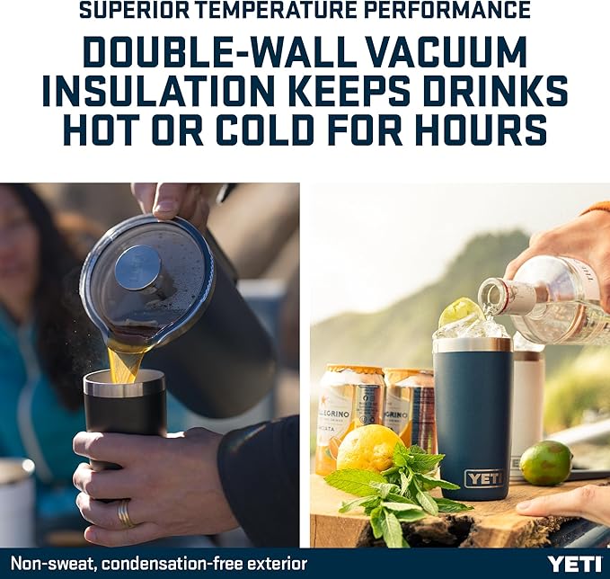 YETI Rambler 10 oz (295 ml) Tumbler with Removable Magslider Lid, Stainless Steel Vacuum Insulated Coffee Cup, Ridgeline
