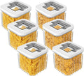 Oggi Airtight Clear Fluted Canister Set of 6 - Stackable Food Storage Containers with Lids, Vintage Modern Farmhouse Style, Kitchen Counter & Pantry Organization, Size - 6 x 40.5 fl oz / 1.2 Lt