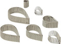 Ateco Fluted Edge Tear Drop Cutters in Graduated Sizes, Stainless Steel, 7 Pc Set