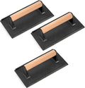 Leonyo 3Pcs Cast Iron Grill Press, Heavy Duty Bacon Press with Wood Handle, Pre-Seasoned Burger Smasher for Griddle Cooking, Meat, Burger, Bacon, Steak, Panini, Sandwich, Rectangle (8.2"X4.3")
