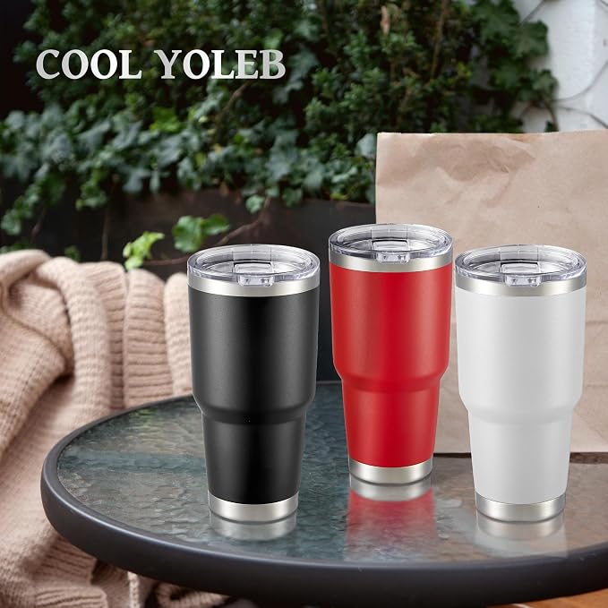 30 oz Tumbler with Lid Stainless Steel Tumblers Bulk Vacuum Insulated Cup Reusable Powder Coated Travel Mug Double Wall Leak Proof Cups Keep Cold Drinks for 12 Hours Red, Set of 12