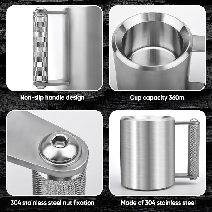 Mug,22LB/ 10KG Stainless Steel Cup,Super Dumbbell Fitness Sports Mug,Gym Exercise Coffee Lover Gift